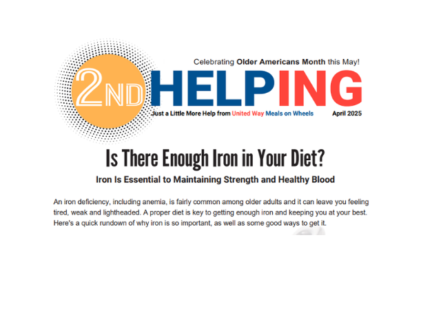 preview of 2nd Helping Bulleting from United Way Meals on Wheels