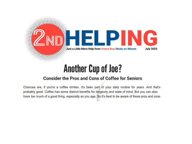 preview of 2nd Helping Bulleting from United Way Meals on Wheels