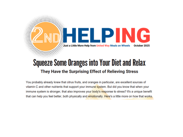 preview of 2nd Helping Bulleting from United Way Meals on Wheels